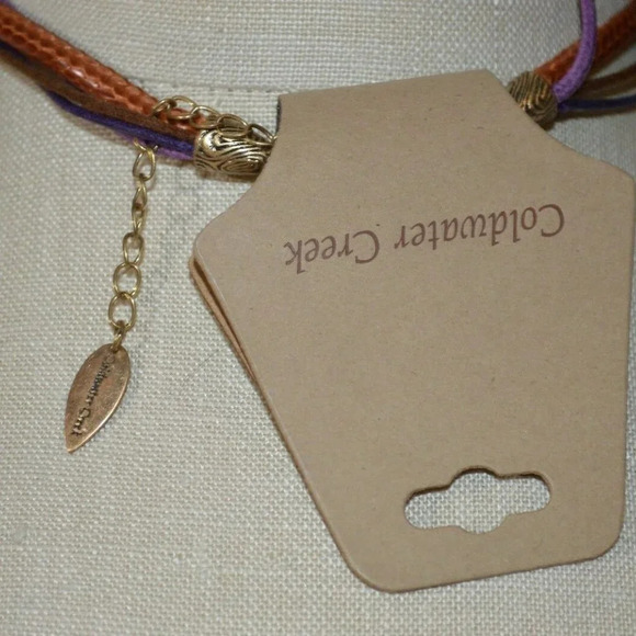 Coldwater Creek NOS Gold Tone Abstract Swirl Necklace - Picture 5 of 6